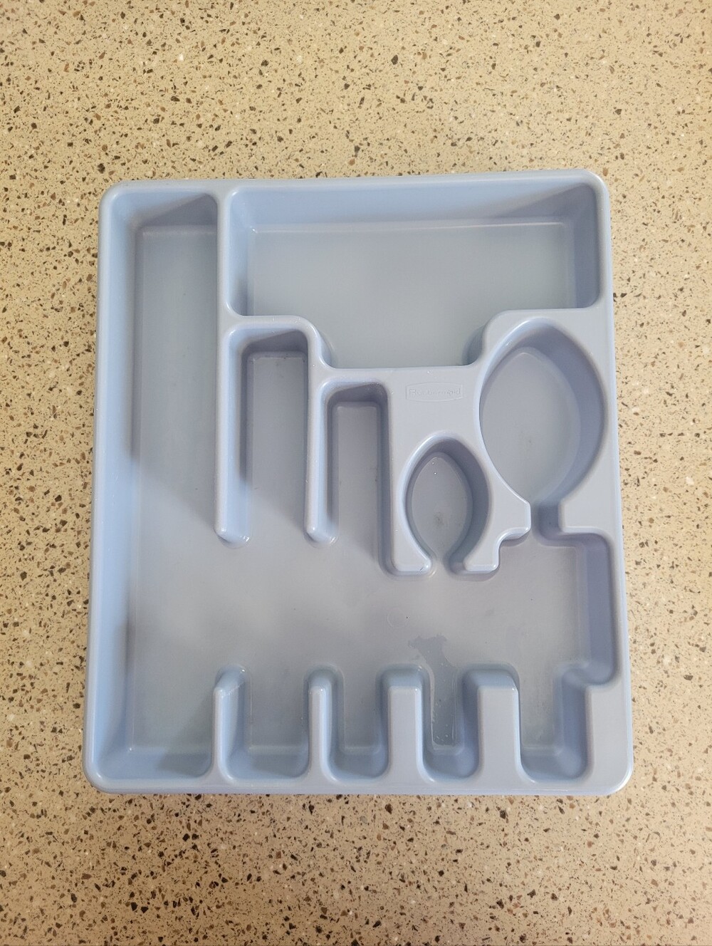 Vintage 6-Slot Rubbermaid Silverware Drawer Tray Organizer Light Blue #2922